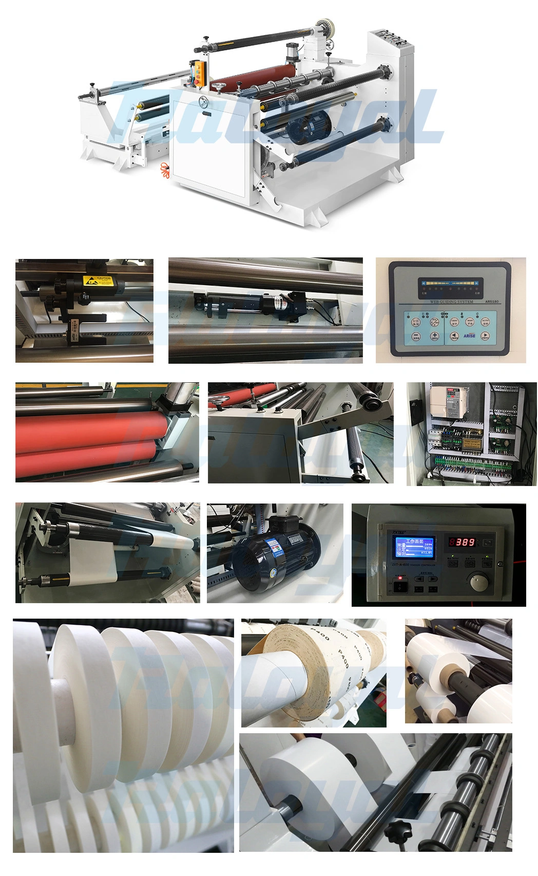 CNC Plccontrol High-Speed Slitting Rewinding Machine for Paper, Adhesive Label, Screen Protector Film, Self-Adhesive, Craft Paper, PVC Thick Film, Slicing