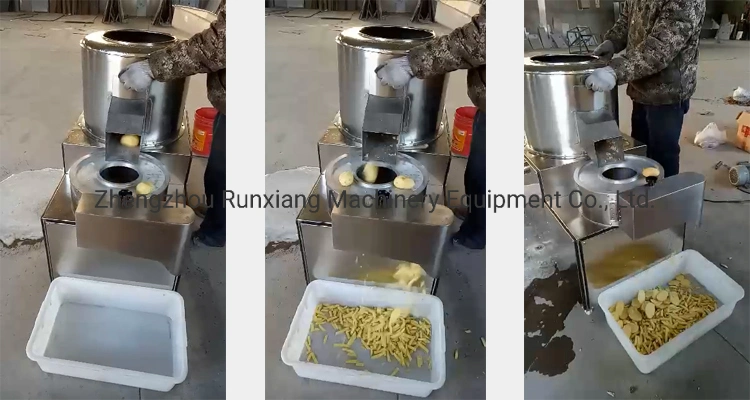 Combined 3 in 1 Vegetable Potato Chip Washing Peeling Cutting Slicer Machine